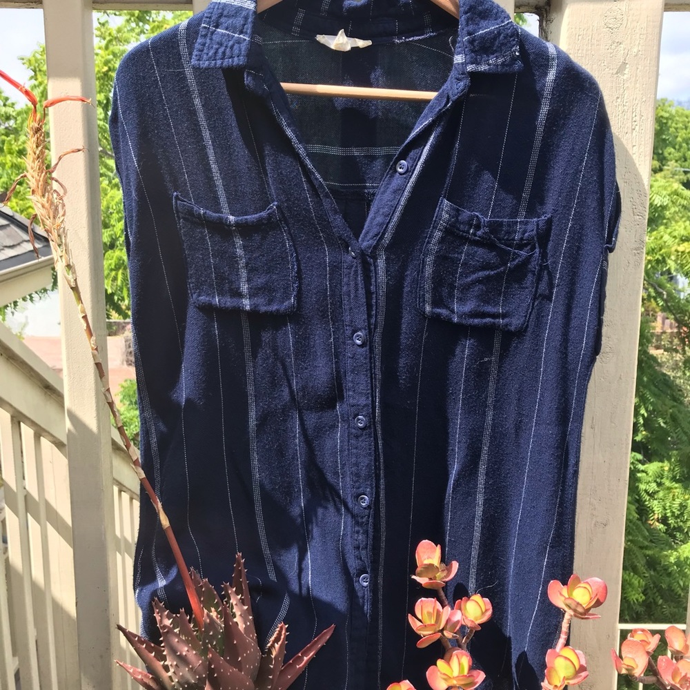 Blue Short Sleeved Button Down